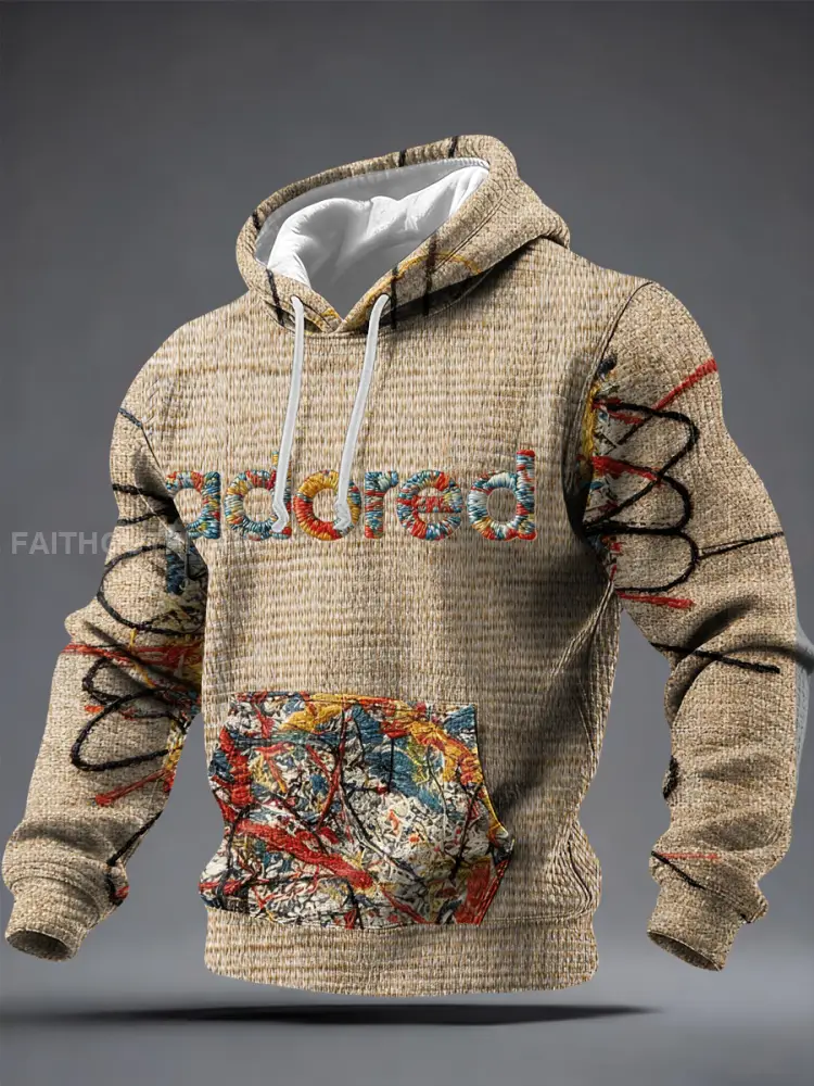 Men’s Lemon Roses Music Lover Printed Checkered Cotton Hoodie
