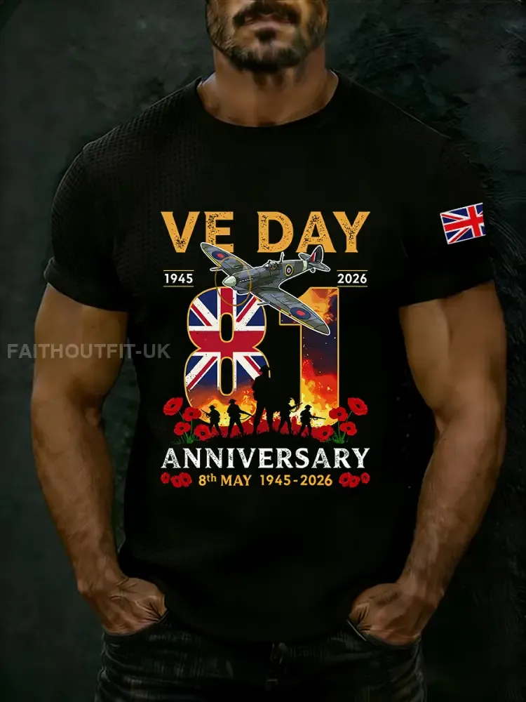 Men’s Victory In Europe Day Waffle Short Sleeve