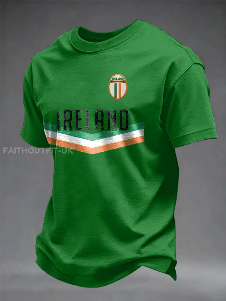 Men’s Ireland Rugby Lover Printed imitation cotton short-sleeved T-shirt