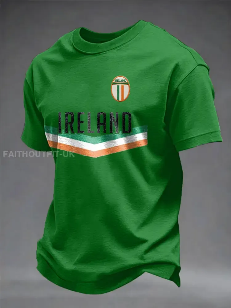 Men’s Ireland Rugby Lover Printed imitation cotton short-sleeved T-shirt