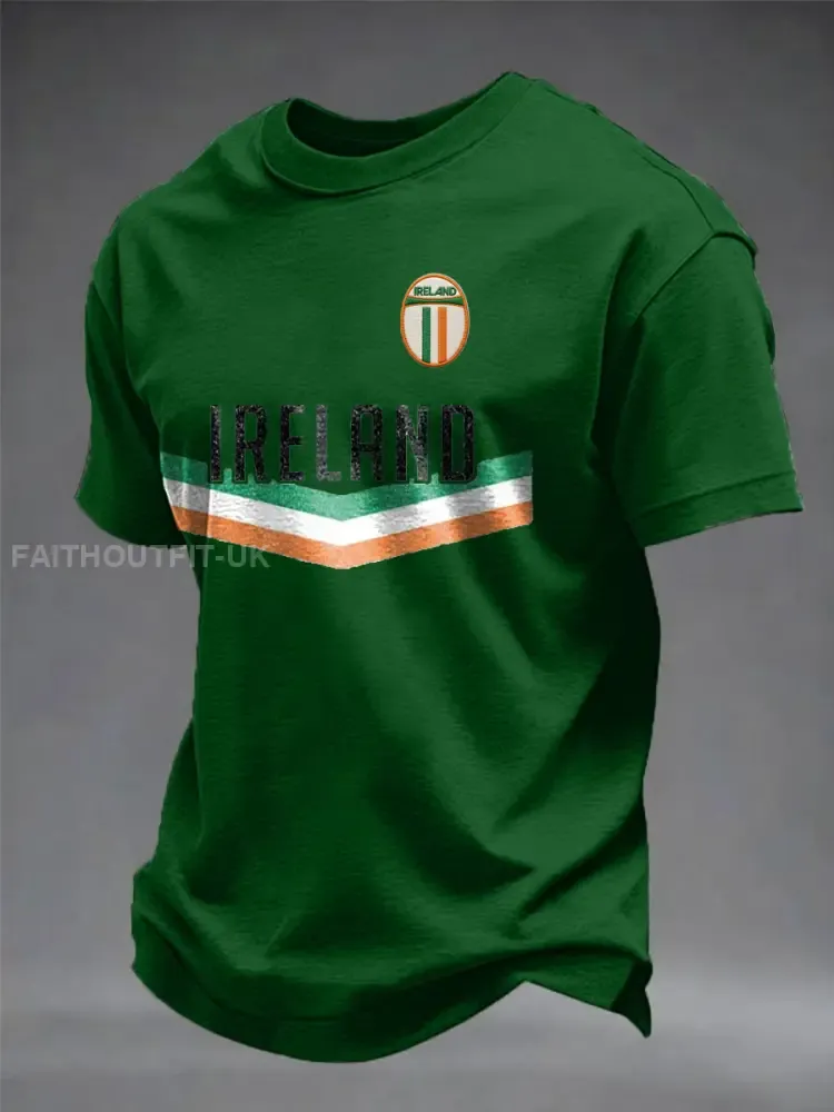 Men’s Ireland Rugby Lover Printed imitation cotton short-sleeved T-shirt