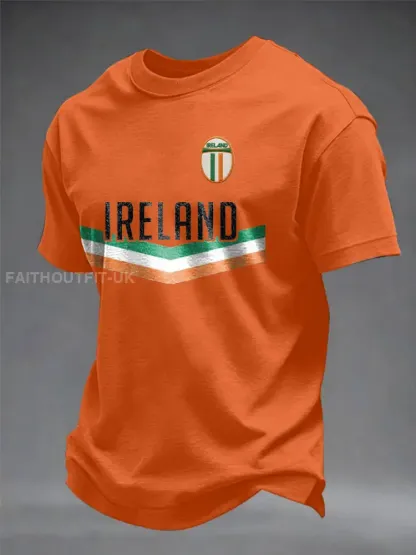 Men’s Ireland Rugby Lover Printed imitation cotton short-sleeved T-shirt