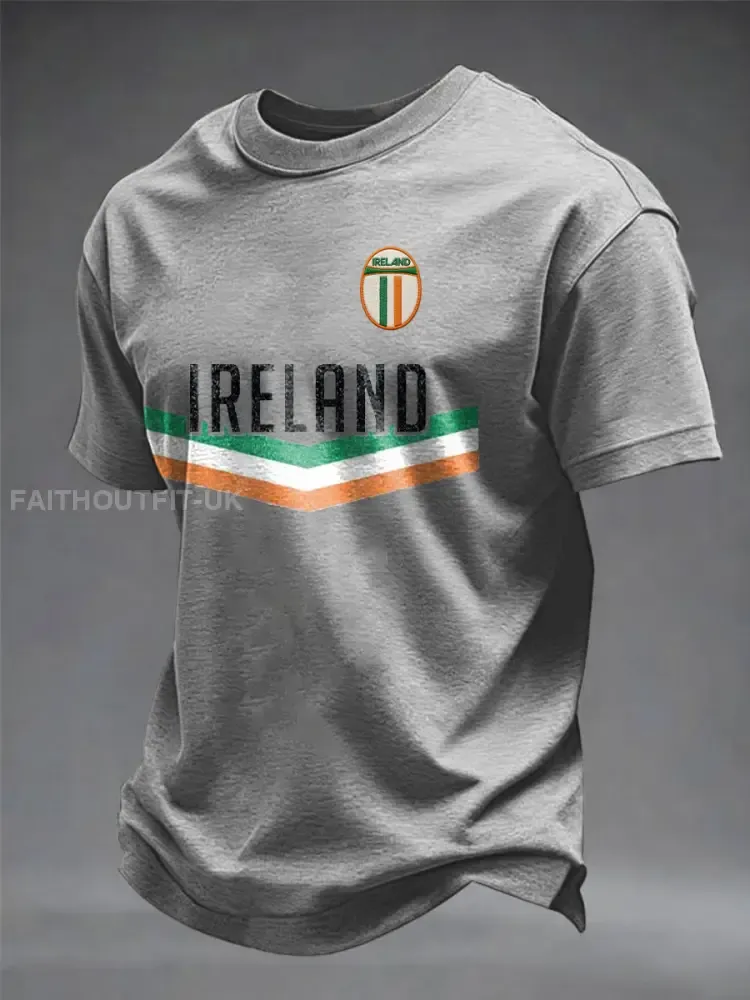 Men’s Ireland Rugby Lover Printed imitation cotton short-sleeved T-shirt