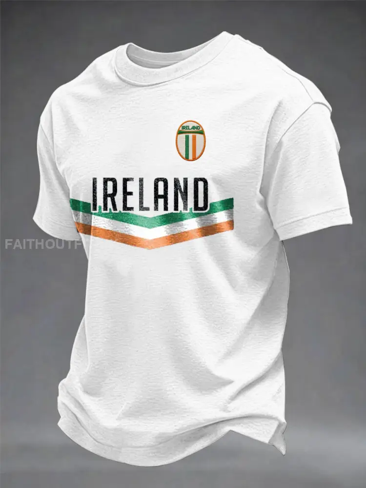 Men’s Ireland Rugby Lover Printed imitation cotton short-sleeved T-shirt