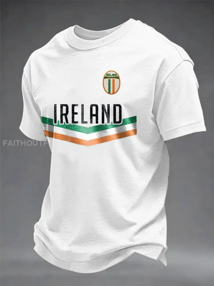 Men’s Ireland Rugby Lover Printed imitation cotton short-sleeved T-shirt