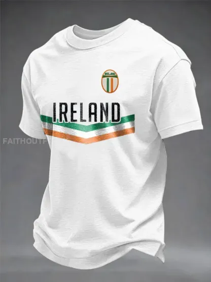 Men’s Ireland Rugby Lover Printed imitation cotton short-sleeved T-shirt