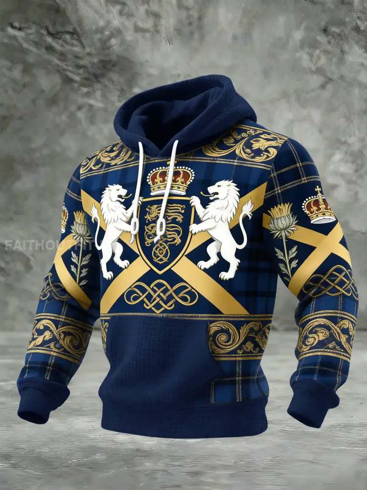 Men’s Scotland We’ll Be Coming 2026 Football Lover Casual Waffle Hoodie Sweatshirt