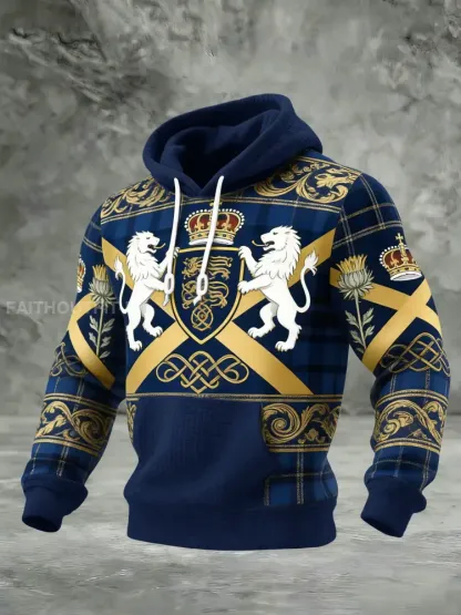 Men’s Scotland We’ll Be Coming 2026 Football Lover Casual Waffle Hoodie Sweatshirt