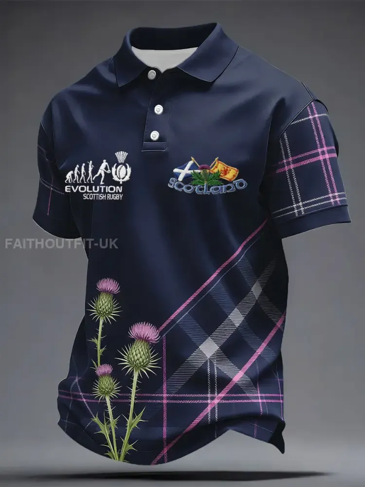 Men’s Scotland Rugby Lover Printed Casual Tops