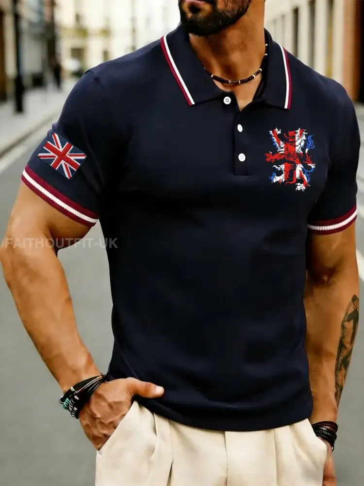 Men’s British Style Printed Shirt