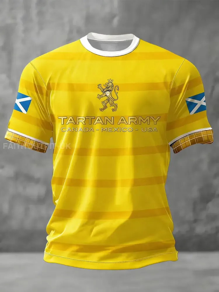 Unisex Scotland Football Lover Tartan Army Printed T-shirt