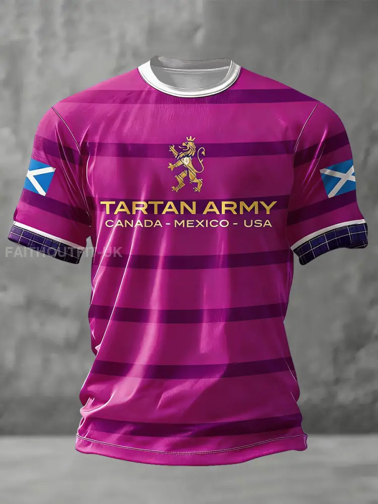 Unisex Scotland Football Lover Tartan Army Printed T-shirt