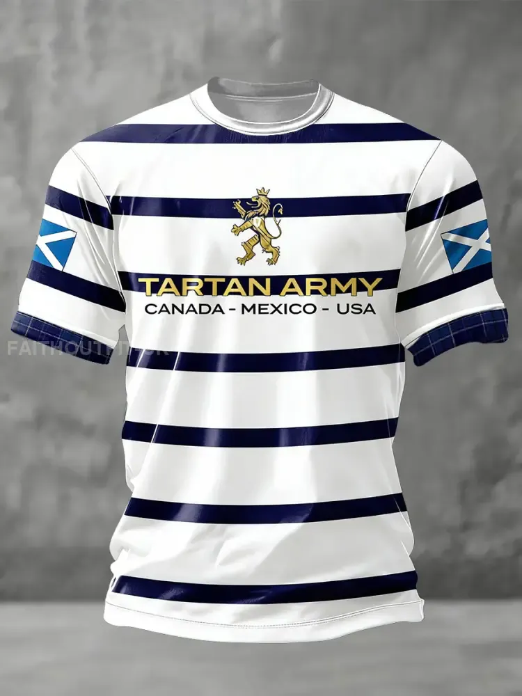 Unisex Scotland Football Lover Tartan Army Printed T-shirt