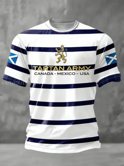 Unisex Scotland Football Lover Tartan Army Printed T-shirt