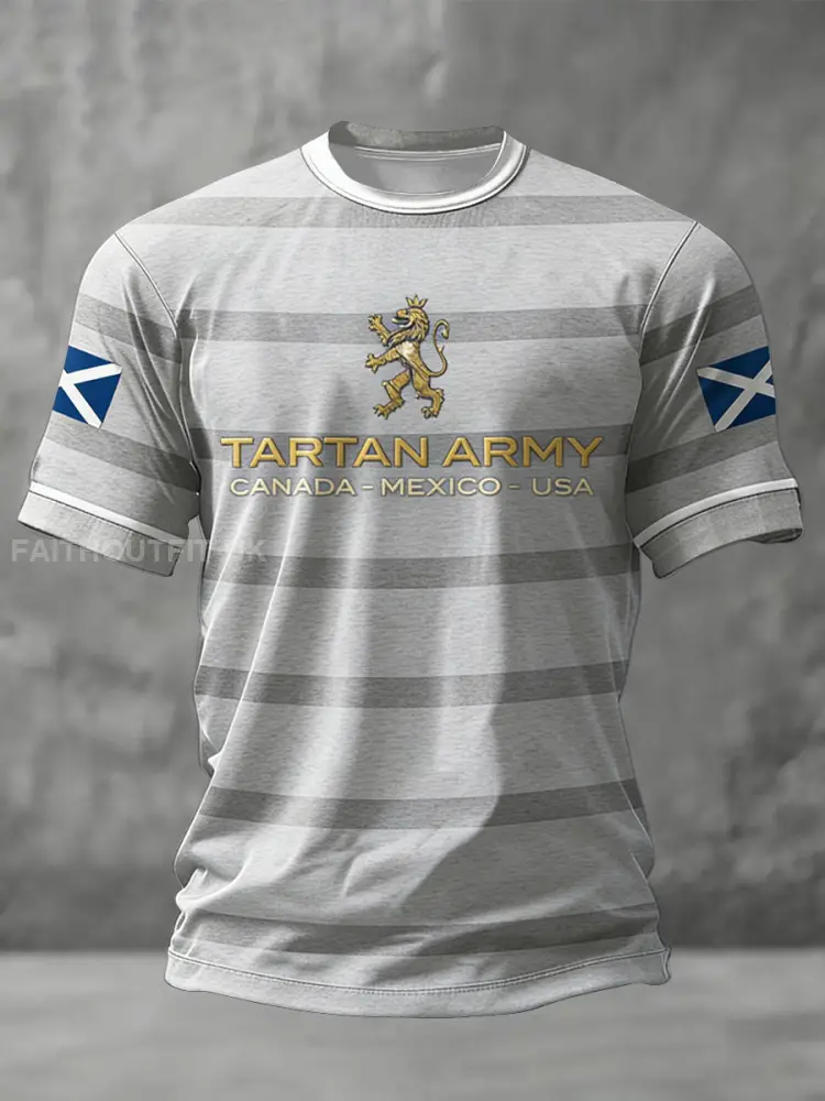 Unisex Scotland Football Lover Tartan Army Printed T-shirt