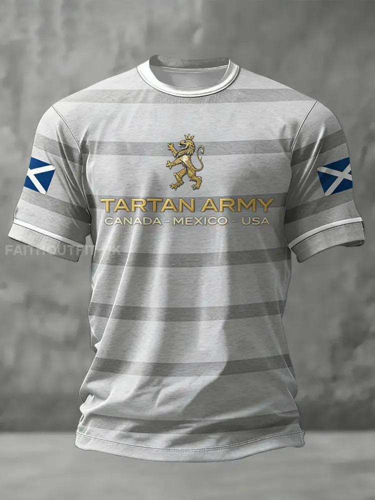 Unisex Scotland Football Lover Tartan Army Printed T-shirt