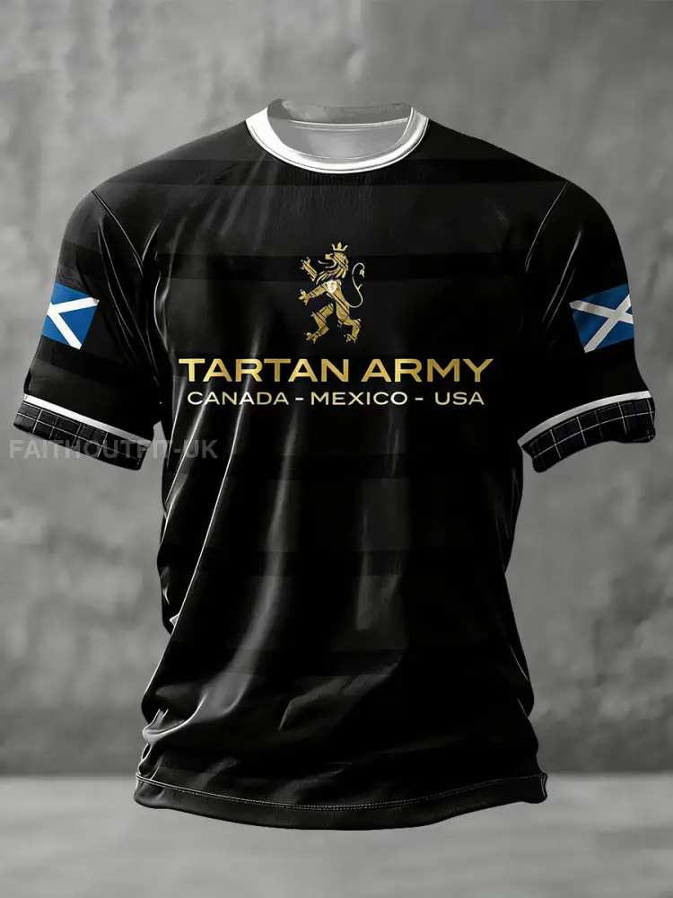 Unisex Scotland Football Lover Tartan Army Printed T-shirt