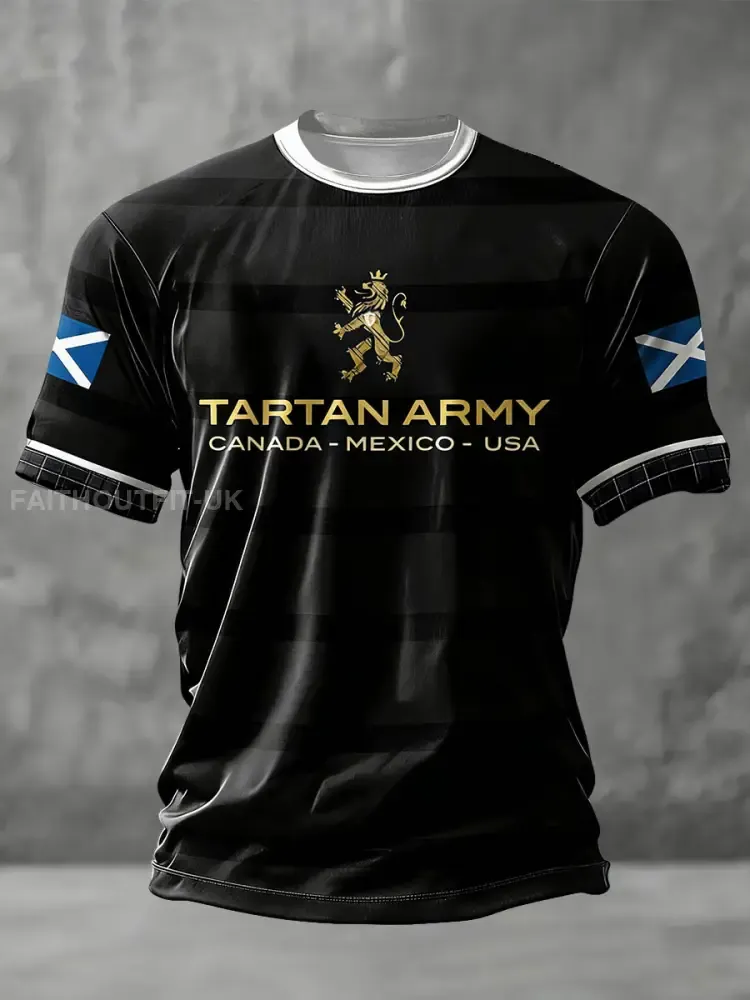 Unisex Scotland Football Lover Tartan Army Printed T-shirt