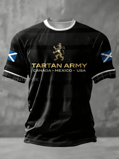 Unisex Scotland Football Lover Tartan Army Printed T-shirt