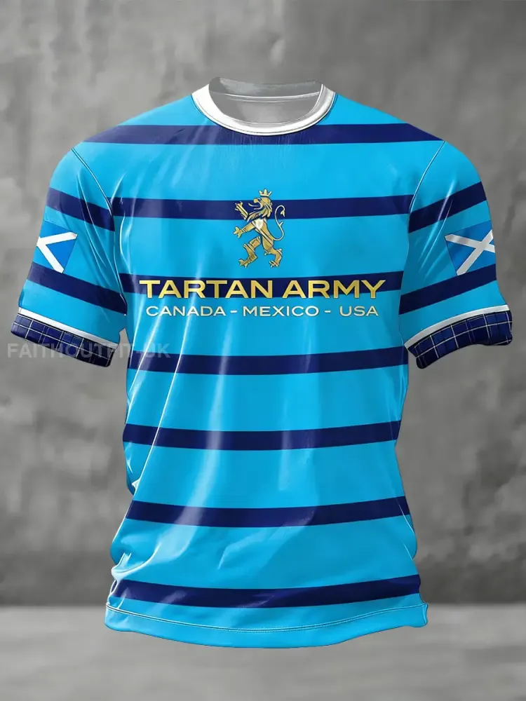 Unisex Scotland Football Lover Tartan Army Printed T-shirt