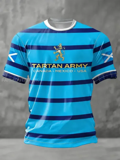 Unisex Scotland Football Lover Tartan Army Printed T-shirt