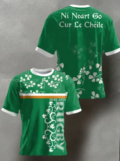 Men’s Ireland Rugby Lover Shoulder 2 Shoulder Printed T-shirt
