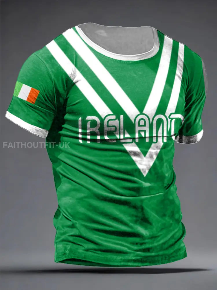 Men’s Ireland Rugby Lover Shoulder 2 Shoulder Printed T-shirt