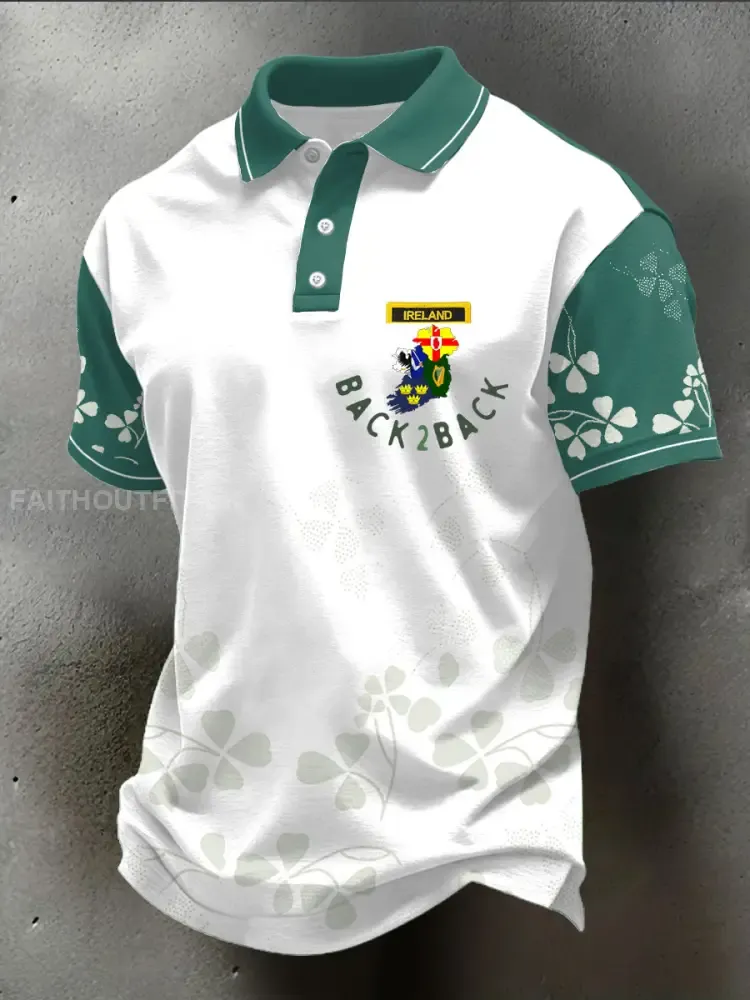 Men’s Ireland Rugby Lover Shoulder 2 Shoulder Printed Casual Tops
