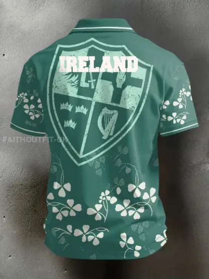 Men’s Ireland Rugby Lover Shoulder 2 Shoulder Printed Casual Tops