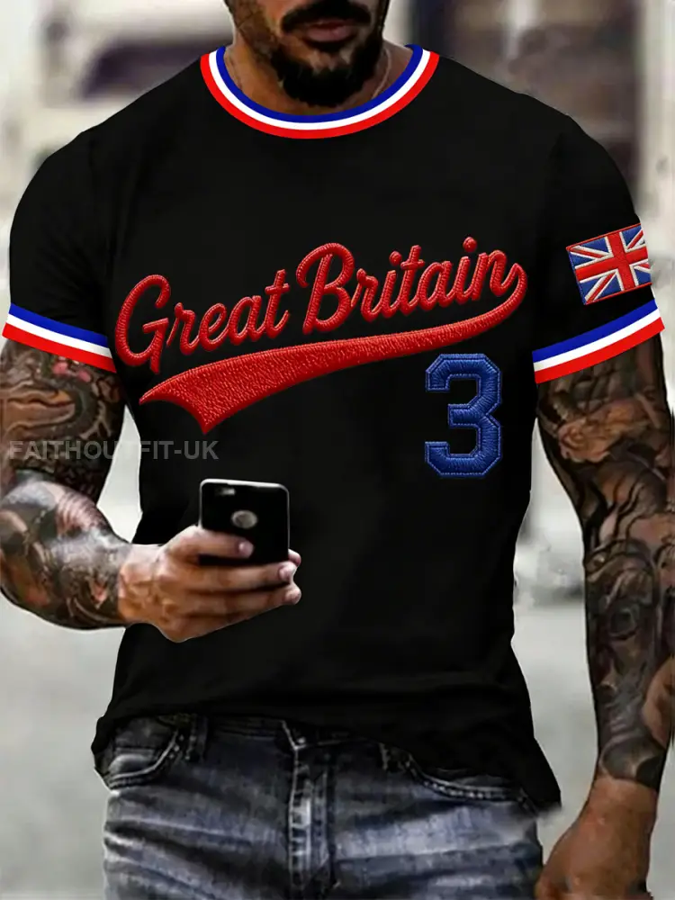 Men’s Britain Baseball Peinted short sleeves t-shirt