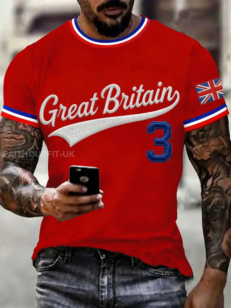 Men’s Britain Baseball Peinted short sleeves t-shirt
