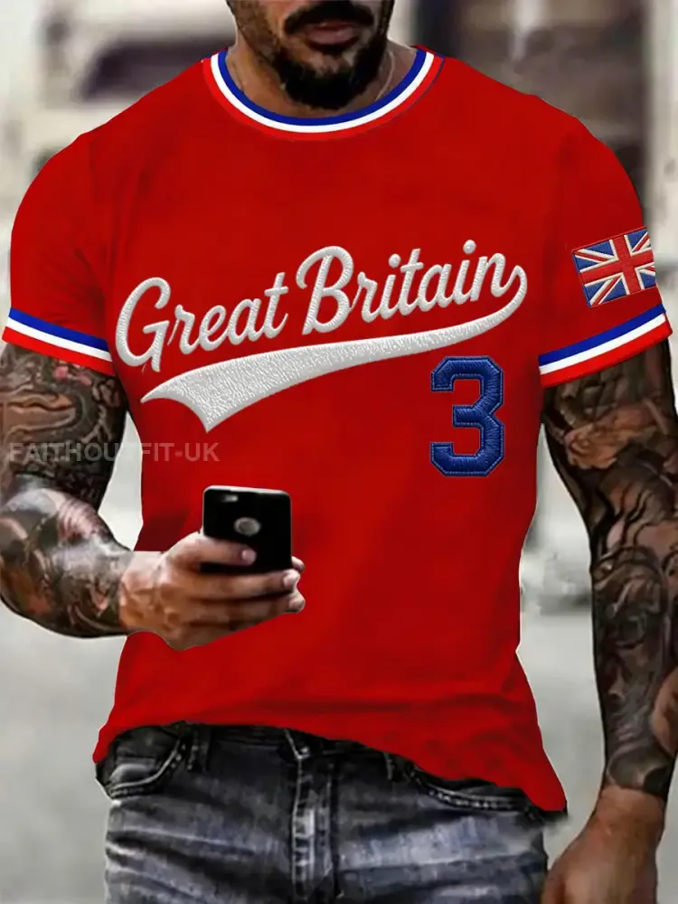 Men’s Britain Baseball Peinted short sleeves t-shirt