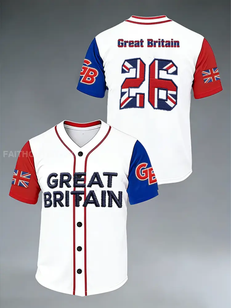 Unisex Britain Baseball Peinted short sleeves t-shirt