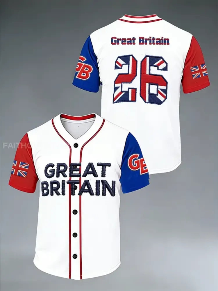 Unisex Britain Baseball Peinted short sleeves t-shirt