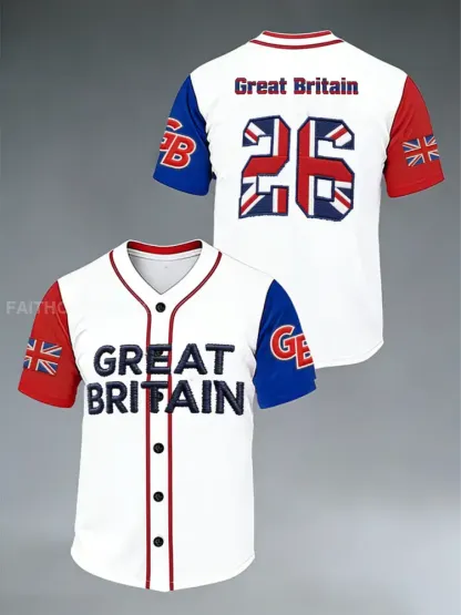 Unisex Britain Baseball Peinted short sleeves t-shirt