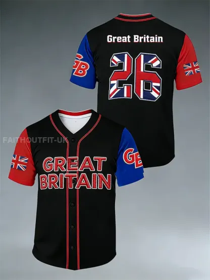 Unisex Britain Baseball Peinted short sleeves t-shirt
