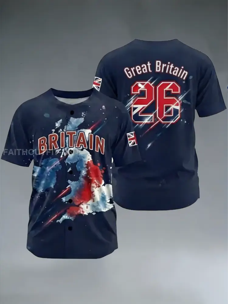 Unisex Britain Baseball Peinted short sleeves t-shirt