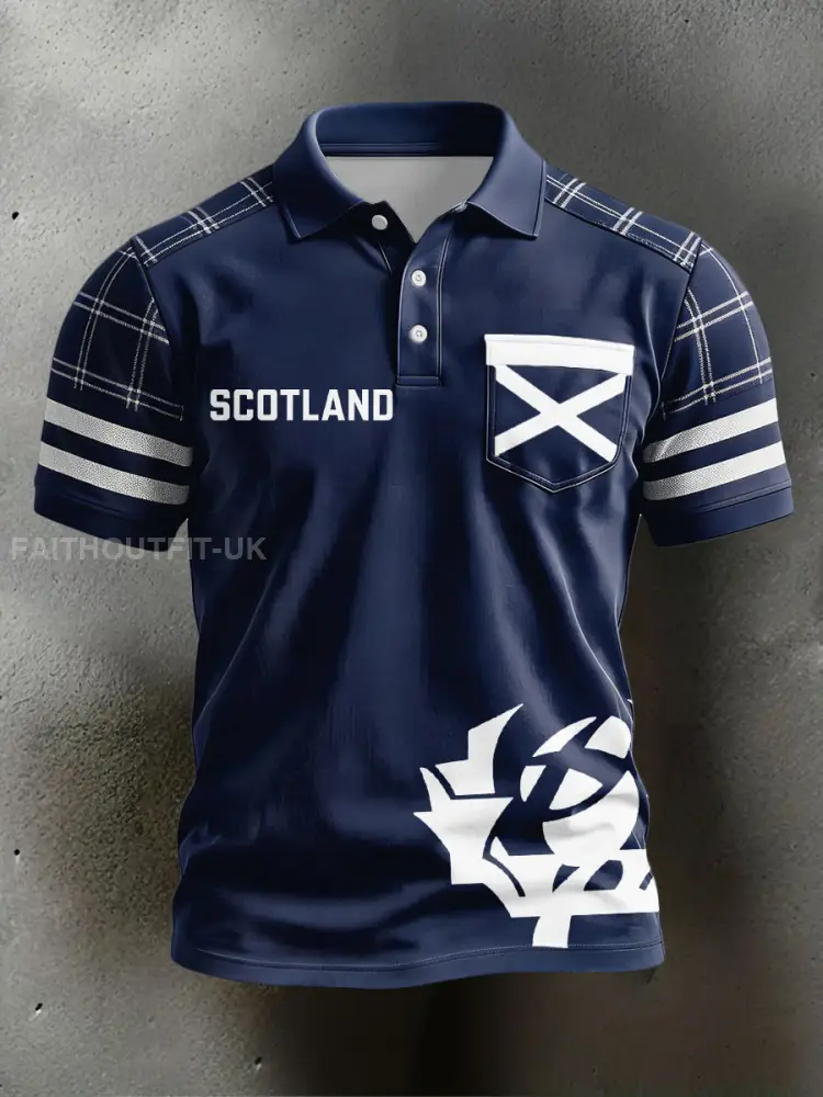 Men’s Scotland Rugby Lover Printed Casual Tops