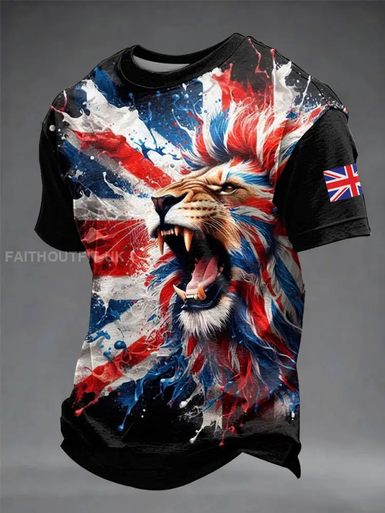 Men’s Vintage British Lion Printed T-shirt