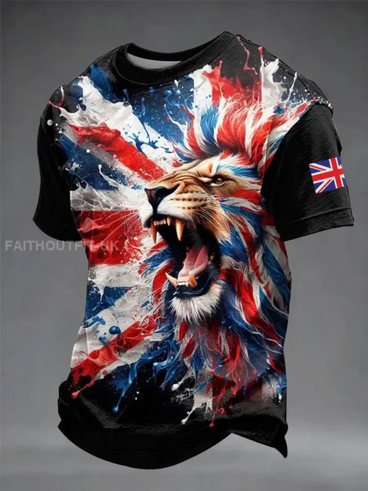 Men’s Vintage British Lion Printed T-shirt