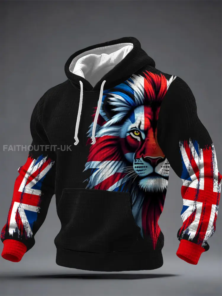 Men’s British Style Printed Hoodie