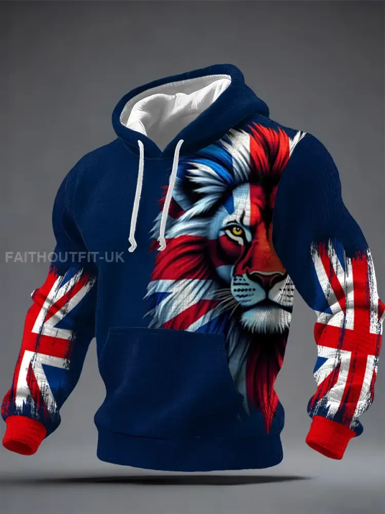 Men’s British Style Printed Hoodie