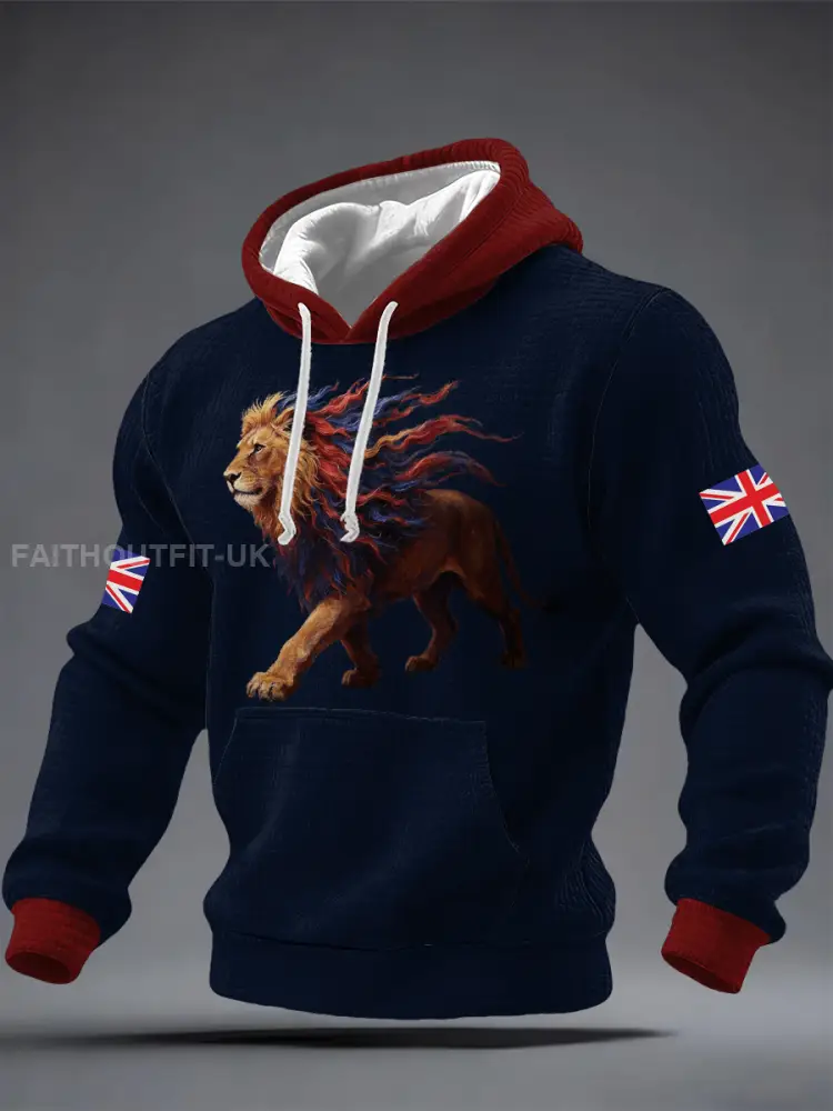 Men’s British Style Printed Hoodie