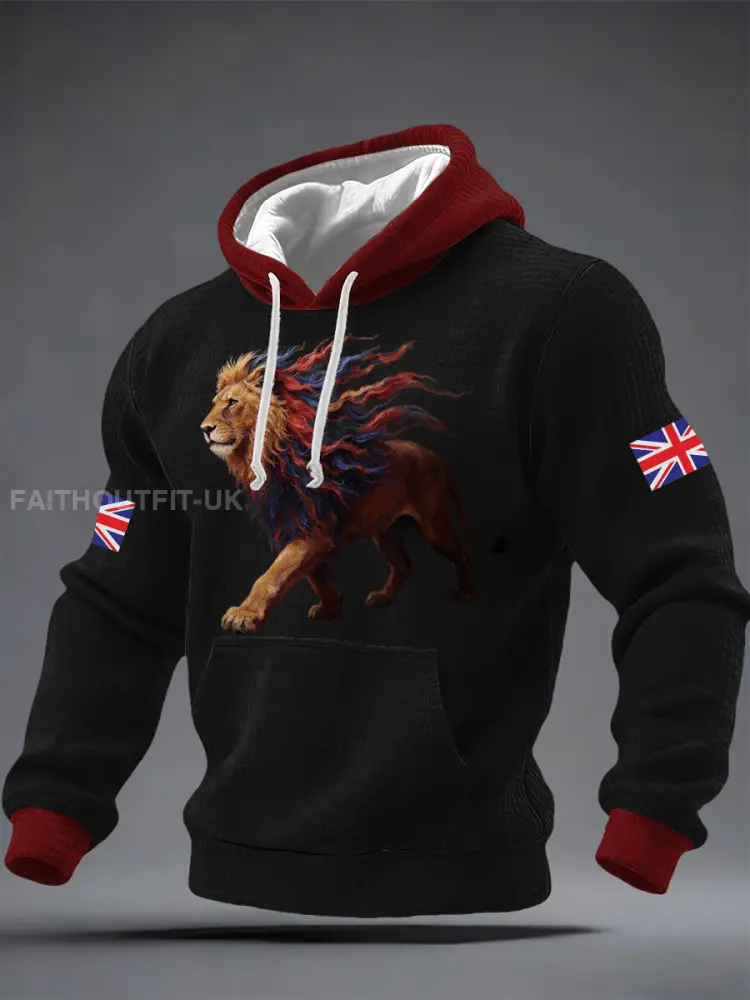 Men’s British Style Printed Hoodie