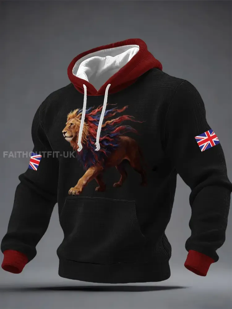 Men’s British Style Printed Hoodie