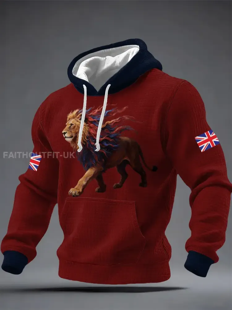 Men’s British Style Printed Hoodie