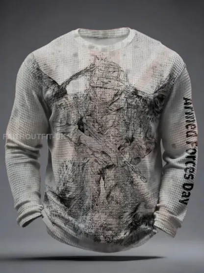 Men’s Armed Forces Day Waffle Long Sleeve T-Shirt