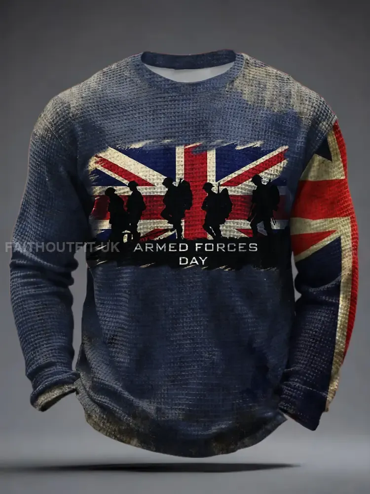 Men’s Armed Forces Day Waffle Long Sleeve T-Shirt