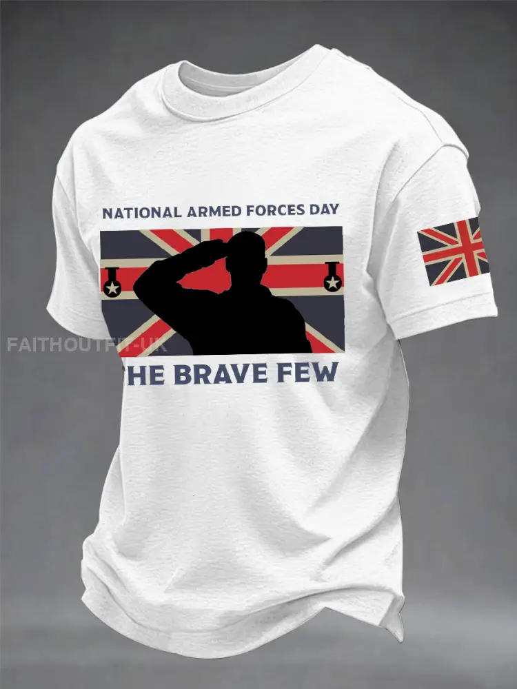 Men’s Armed Forces Day imitation cotton short-sleeved T-shirt
