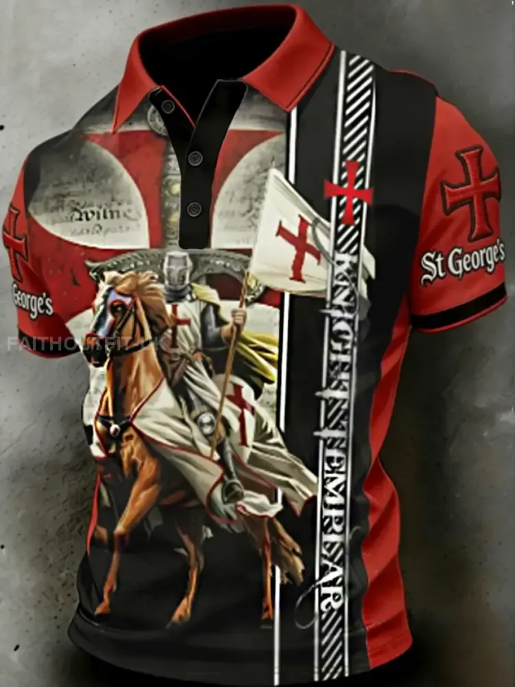 Men’s St George’s Day Casual Short-Sleeve Polo Shirt